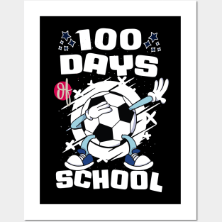 100 days of school featuring a dabbing Football #2 Posters and Art